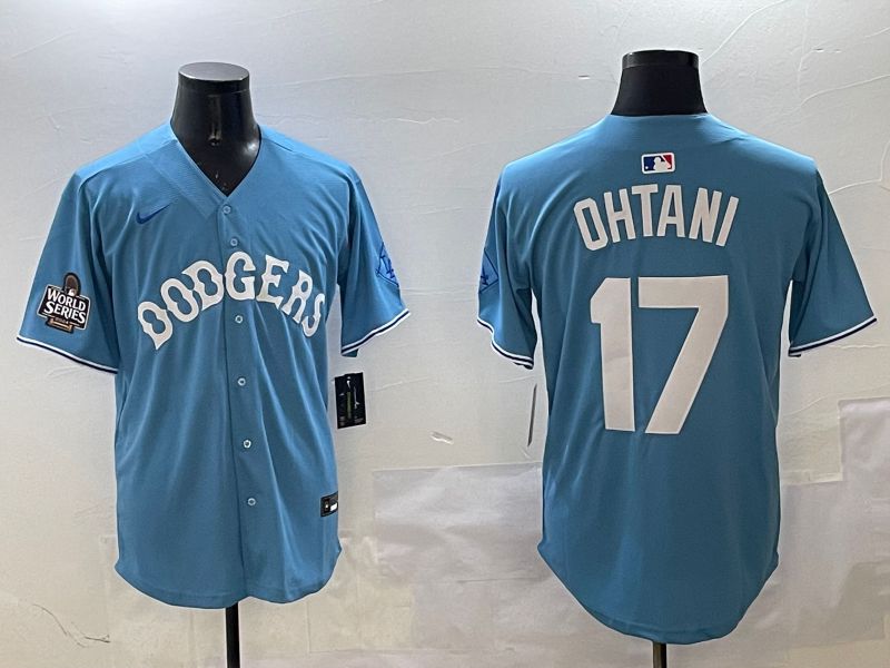 Men Los Angeles Dodgers #17 Ohtani Light Blue Throwback Game 2025 Nike MLB Jersey style 13->los angeles dodgers->MLB Jersey